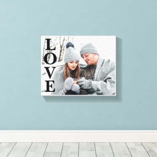 フォトLOVEタイポグラフィKeepsakeホームデコールキャンバス キャンバスプリント (インサイチュ (ウッドフロア))