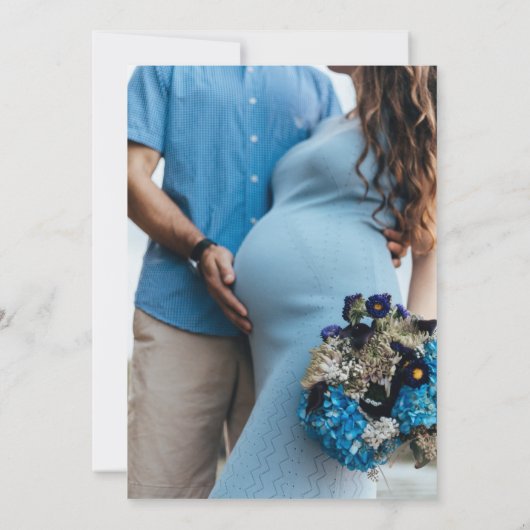 フォトOh男の赤ちゃんベビーシャワー 招待状 (裏面)