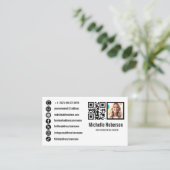 フォトqrコードとソーシャルメディアのアイコン 名刺 (スタンド正面)