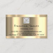 フォトQRコードパーソナルシェフ料理ゴールデンナイフ 名刺 (裏面)