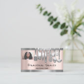 フォトQRコードパーソナルシェフ料理ラウンジシルバー 名刺 (スタンド正面)