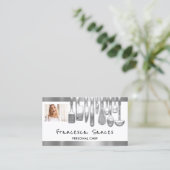 フォトQRコードパーソナルシェフ料理ラウンジホワイト 名刺 (スタンド正面)