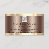 フォトQRコードパーソナルシェフ料理金ゴールドナイフ 名刺 (裏面)