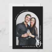 フォトQRコードブラック結婚ズ セーブザデート (正面)