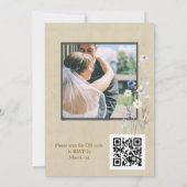 フォトQRコードモダンワイルドフラワー結婚ズ 招待状 (裏面)