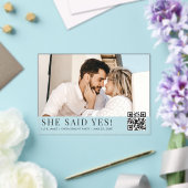 フォトQRコードモダン婚約パーティ アクリル招待状 (インサイチュ (ウェディング))