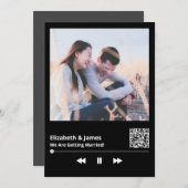 フォトQRコードユニーク結婚式招待状 招待状 (正面/裏面)