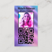 フォトqrコード連絡アイコンのトレンディー背景 名刺 (正面)