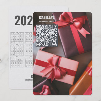 フォトQRコード クリスマス ビジネス ホリデー カード