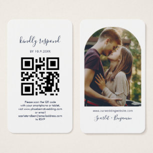 フォトQRコードRSVP結婚式ウェブサイト同封カード