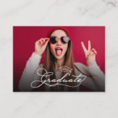 フォトSMALL大学院パーティの招待状カード エンクロージャーカード (正面)