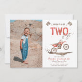 フォトTWO高速ダートバイク誕生日招待状 招待状 (正面)