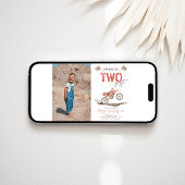 フォトTWO高速ダートバイク誕生日招待状 招待状