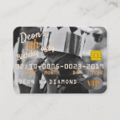 フォトVIP誕生日クレジットカード招待状 割引カード (正面)