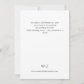 フォトVSブラック＆ホワイト モダンウェディング 招待状 (裏面)