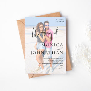 フォトVSブラック＆ホワイト モダンウェディング 招待状