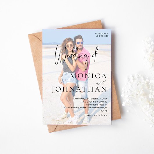 フォトVSブラック＆ホワイト モダンウェディング 招待状