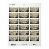 フォノグラフブルーヴィンテージウェディング住所 シール (フルシート)