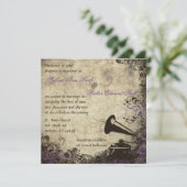 フォノグラフヴィンテージウェディング招待状紫 招待状 (スタンド正面)