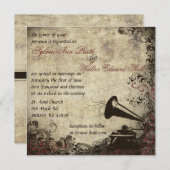 フォノグラフヴィンテージウェディング招待状 招待状 (正面/裏面)