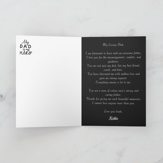 フォパーソナライズされたトファザーズデー，ホリデーパパギフト  カード (内部)