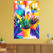 フォビカラフルススタイルの鉢植え キャンバスプリント (インサイチュ (リビング))