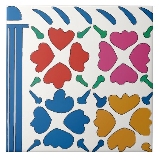 フォビカラフルストの花 タイル (正面)