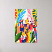 フォビストカラフルスタイルでのオーケストラ演奏 キャンバスプリント (正面)
