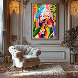 フォビストカラフルスタイルでのオーケストラ演奏 キャンバスプリント