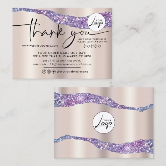 フォモダンイル&グリッター注文ありがとう 名刺 (正面/裏面)