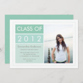 フォモダント卒業招待状-ミント 招待状 (正面/裏面)