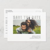 フォモダント澄んタイポグラフィホワイト日付を保存 案内ポストカード (正面/裏面)