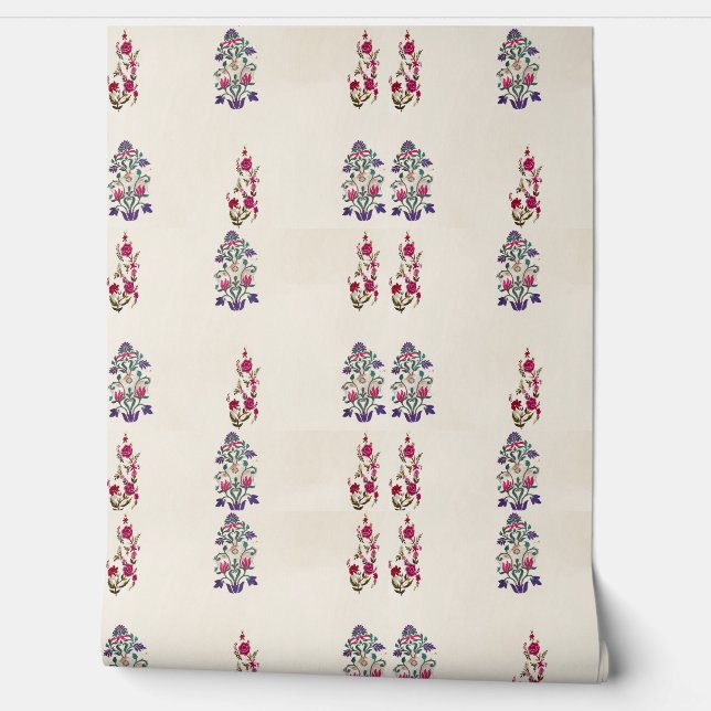 フォラルのレトロルルルベージュのピンクの紫の壁紙 壁紙 (ほどく)