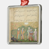 フォリオ39の「Sa'dのBustanからのAの庭場面、 メタルオーナメント (左)