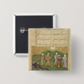 フォリオ39の「Sa'dのBustanからのAの庭場面、 缶バッジ (正面&裏面)