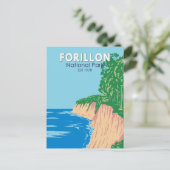 フォリヨンナショナルパークカナダヴィンテージアート ポストカード (スタンド正面)