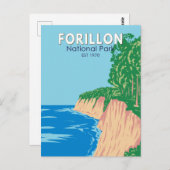 フォリヨンナショナルパークカナダヴィンテージアート ポストカード (正面/裏面)