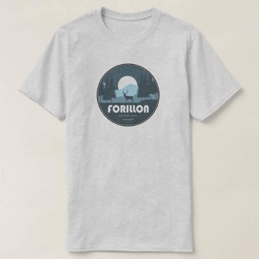 フォリヨン国立公園の鹿 Tシャツ (デザイン正面)