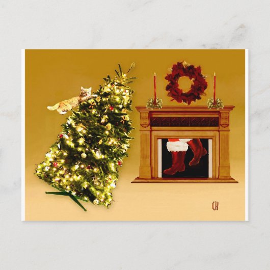 フォリングツリー子猫 ポストカード (正面)