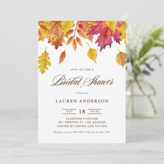 フォリング離れズガーランドオータムブライダルシャワー 招待状 (スタンド正面)