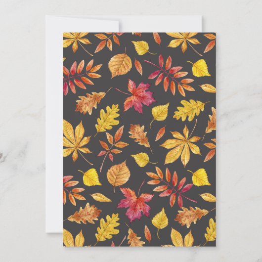 フォリング離れズガーランドオータムブライダルシャワー 招待状 (裏面)