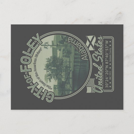 フォリーアラバマダウンタウンフォリーシティ ポストカード (正面)