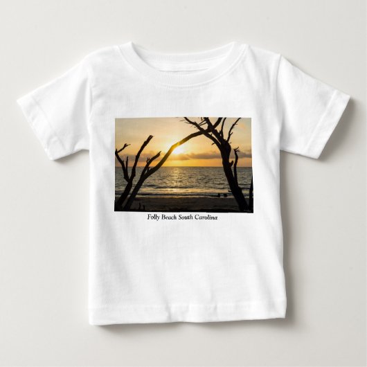 フォリーサンライズツリーシルエット ベビーTシャツ (正面)