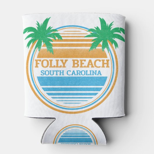 フォリービーチサウスカロライナのヤシの木 缶クーラー (裏面)