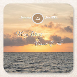 フォリービーチモーニング結婚ズ紙コースター スクエアペーパーコースター
