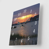 フォリーリバーサンセットウォールクロック スクエア壁時計 (傾斜)