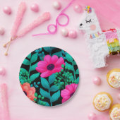 フォルアル及びグラマーのシームレスなパターン自然春 ペーパープレート (パーティー)