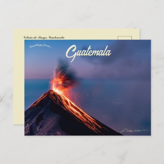フォルカン・デ・フエゴグアテマラ ポストカード (正面/裏面)