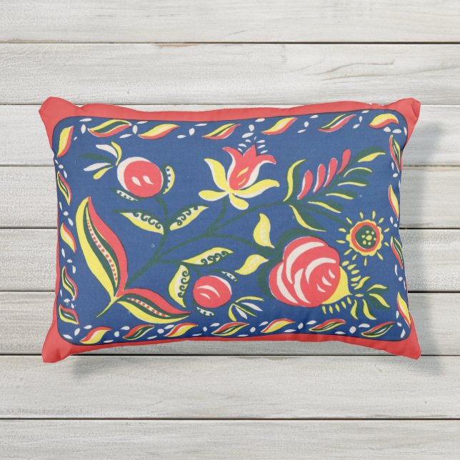 フォルキーペンシルバニアオランダモチーフ アウトドアクッション (正面)