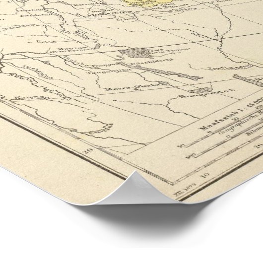 フォルケルカルト・フォン・アジェンアジアの地図 – アジアの地図 ポスター (角)